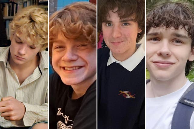 <p>Harvey Owen, Wilf Henderson, Jevon Hirst and Hugo Morris have been recovered from an overturned and partially submerged car </p>