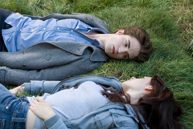 <p>Kristen Stewart and Robert Pattinson in ‘Twilight'</p>